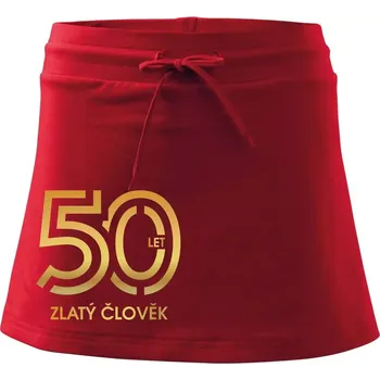 Dámská sukně 50 let zlatý člověk - Sportovní sukně - two in one - M ( Červená )