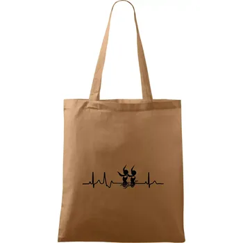 EKG synchronizované plavání - Taška bavlněná - 42 x 38 cm ( Cappuccino )