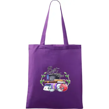 Best teacher ever - Taška bavlněná - 42 x 38 cm ( Fialová )