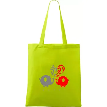Slon veselý - Taška bavlněná - 42 x 38 cm ( Limetková )