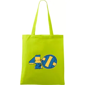 Volejbal kulaté narozeniny 40 - Taška bavlněná - 42 x 38 cm ( Limetková )