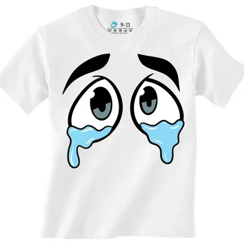 Chlapecké tričko Dětské tričko Plačící Smajlík Cartoon Eyes With Tears (Velikost: 3-4, Barva: Bílá)