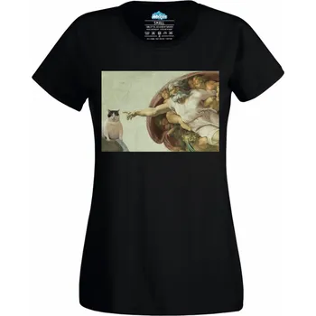 Dámské tričko Stvoření Tlusté Kočky (Velikost: 4XL, Barva: Černá)