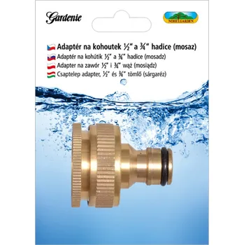 Adaptér na kohoutek pro hadici 1/2 a 3/4 mosazný