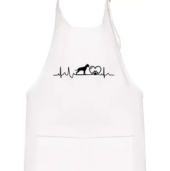 Kuchyňská zástěra Německý boxer EKG - Dětská zástěra na vaření - Univerzální velikost ( Bílá )