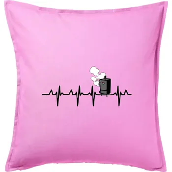 Polštář EKG udírna - Polštář 50x50 - 50x50 - Včetně výplně ( Růžová )