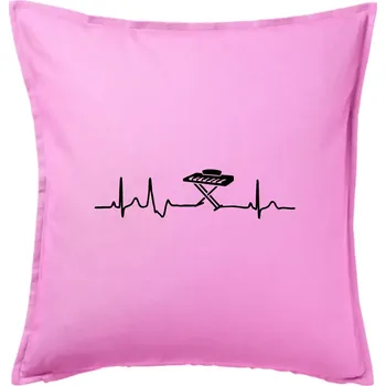 Polštář Piano ekg - přenosné - Polštář 50x50 - 50x50 - Pouze potah ( Růžová )
