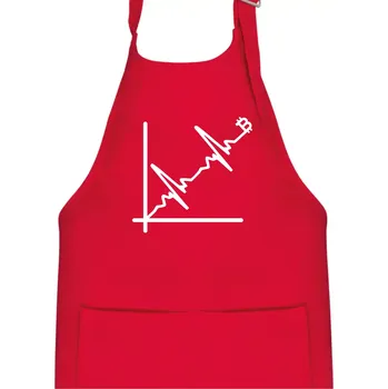 Kuchyňská zástěra EKG graf bitcoin - Dětská zástěra na vaření - Univerzální velikost ( Červená )
