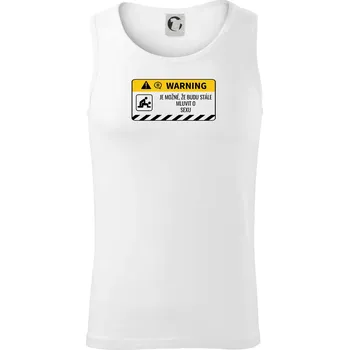 Warning mluvení - sex - Tílko pánské Core - M ( Bílá )