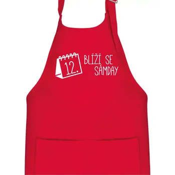 Kuchyňská zástěra Blíží se Sámday - Dětská zástěra na vaření - Univerzální velikost ( Červená )
