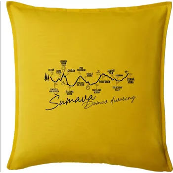 Polštář Šumava - Domov divočiny - Polštář 50x50 - 50x50 - Pouze potah ( Žlutá )