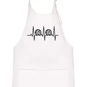 Kuchyňská zástěra Volejbal ekg - Dětská zástěra na vaření - Univerzální velikost ( Bílá )