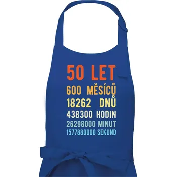 Kuchyňská zástěra Narozeniny 50 přepočet času - Dámská zástěra na vaření - Univerzální velikost ( Královská modrá )