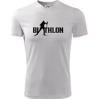Pánské oblečení Biathlon nápis - Pánské triko Fantasy sportovní (dresovina) - 2XL ( Bílá )