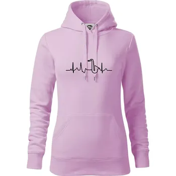 Dámská mikina Saxofon ekg - Mikina dámská Cape s kapucí - XS ( Orchid )