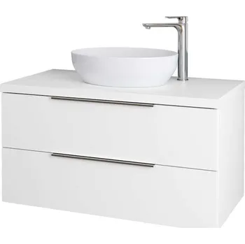 Koupelnový nábytek kielle Idolio Skříňka včetně desky pod umyvadlo 100x54x50 cm, s výřezem, lesklá bílá