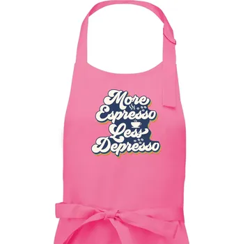Kuchyňská zástěra More espresso less depresso - Pánská zástěra na vaření - Univerzální velikost ( Růžová )