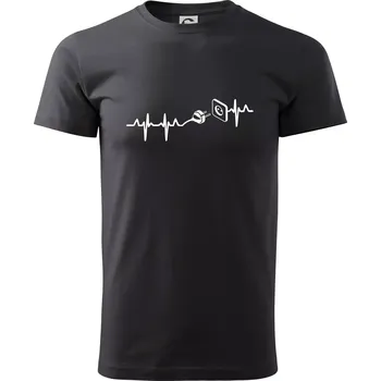 Pánské tričko EKG elektrikář - Klasické pánské triko vyšší gramáže - 4XL ( Ebony gray )