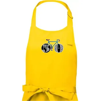 Kuchyňská zástěra Narozeniny 50 let na kole - Dámská zástěra na vaření - Univerzální velikost ( Žlutá )