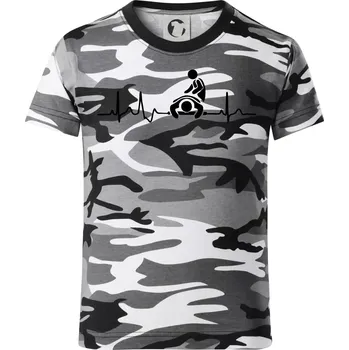 Chlapecké tričko EKG masáž - Dětské maskáčové triko - 146 cm/10 let ( Šedý maskáč )