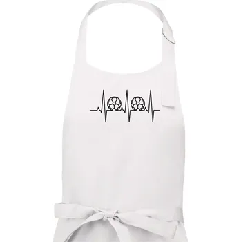 Kuchyňská zástěra Ekg fotbal velký - Dámská zástěra na vaření - Univerzální velikost ( Bílá )
