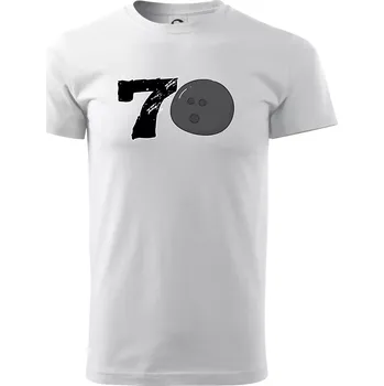 Pánské tričko Bowling kulaté narozeniny 70 - Triko extra velké (5-8XL) - 6XL ( Bílá )