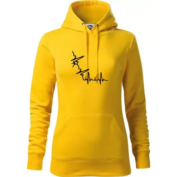 Dámská mikina EKG bouldering - Mikina dámská Cape s kapucí - M ( Žlutá )