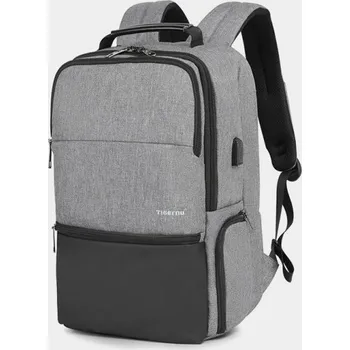 Sportovní batoh Pánský batoh s USB E972 šedá