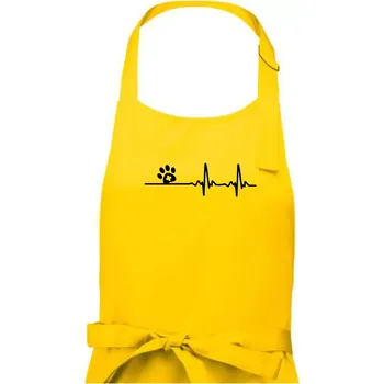 Kuchyňská zástěra Veterinář EKG - Dámská zástěra na vaření - Univerzální velikost ( Žlutá )