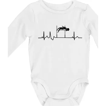 EKG skok do výšky - Body kojenecké s dlouhým rukávem - Dlouhý r. 3-6 měs ( Bílá )