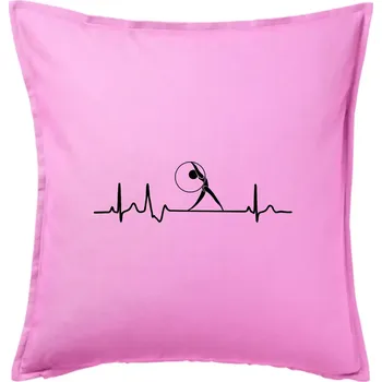 Polštář EKG moderní gymnastika obruč - Polštář 50x50 - 50x50 - Pouze potah ( Růžová )