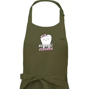 Kuchyňská zástěra Nejlepší zubařka - Dámská zástěra na vaření - Univerzální velikost ( Khaki )