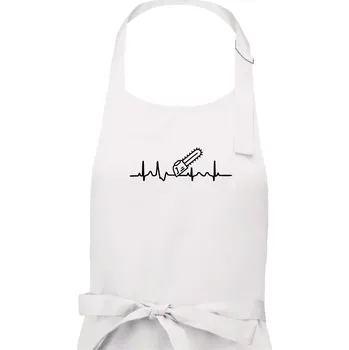 Kuchyňská zástěra EKG motorová pila - Dámská zástěra na vaření - Univerzální velikost ( Bílá )