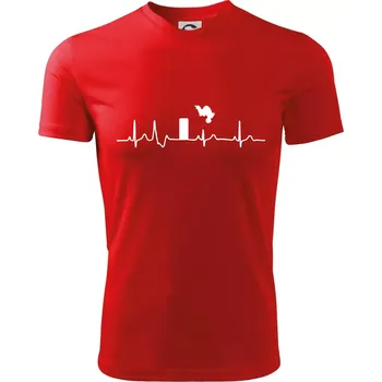 Chlapecké tričko Parkour ekg - Dětské triko sportovní (dresovina) - 146 cm/10 let ( Červená )