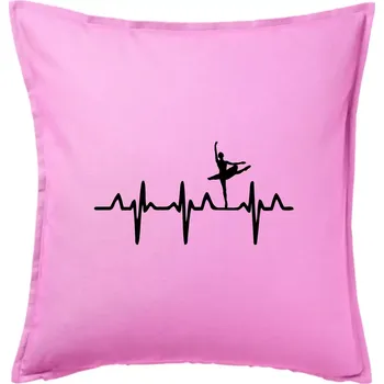 Polštář EKG balet - Polštář 50x50 - 50x50 - Pouze potah ( Růžová )
