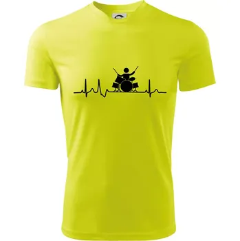 EKG bubeník - Dětské triko sportovní (dresovina) - 146 cm/10 let ( Neonově žlutá )