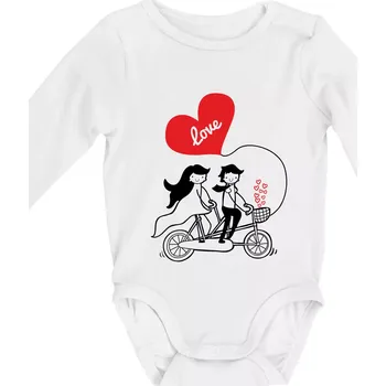 Kolo manželé - Body kojenecké s dlouhým rukávem - Dlouhý r. 3-6 měs ( Bílá )