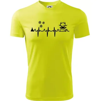 Chlapecké tričko EKG Vánoce Vločky a sob - Dětské triko sportovní (dresovina) - 122 cm/6 let ( Neonově žlutá )