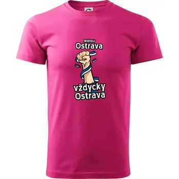 Pánská móda Jednou Ostrava vždycky Ostrava - Klasické pánské triko vyšší gramáže - L ( Purpurová )