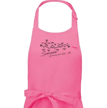 Kuchyňská zástěra Šumava - Domov pro duši i tělo - Dámská zástěra na vaření - Univerzální velikost ( Růžová )