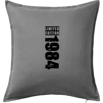 Polštář Limited edition 1984 pruh - Polštář 50x50 - 50x50 - Pouze potah ( Tmavě šedý melír )