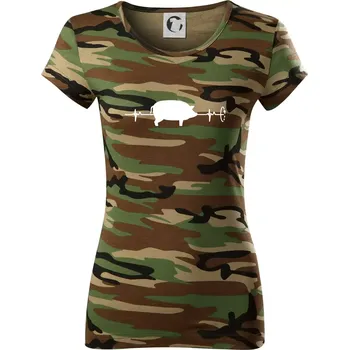 EKG gril - Dámské maskáčové triko - 2XL ( Hnědý maskáč )