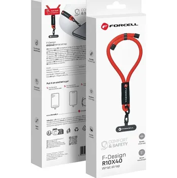 Pouzdro na mobilní telefon Šňůrka na telefon na zápěstí s nastavením délky Forcell F-Design R10X40 (max 20cm ve smyčce) červená