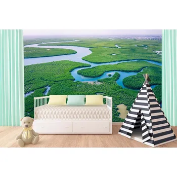 Fototapeta DIMEX | Samolepicí vliesová fototapeta na zeď Mangrovové lesy MA-5-3101 | 375 x 250 cm | zelená, modrá, bílá + Samolepicí vliesová fototapeta na stěnu DIMEX Mangrovové lesy MA53101 v rozměru 375 x 250 cm