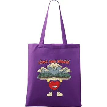 Láska hory přenáší - Taška bavlněná - 42 x 38 cm ( Fialová )