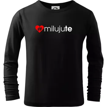 Chlapecké tričko Miluju tě - Triko dětské Long Sleeve - 122 cm/6 let ( Černá )