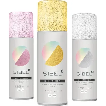 Barva na vlasy Sibel Shimmer Hair&Body barevný sprej s flitry na vlasy a tělo 125 ml Odstín barvy: Zlatá