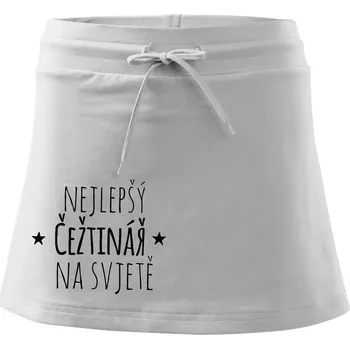 Dámská sukně Nejlepší češtinář na světě - Sportovní sukně - two in one - XL ( Bílá )