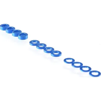 RC náhradní díl RUDDOG 3mm sada podložek tmavě modré (0.5mm/1.0mm/2.0mm) PE_RP-0110-BLU