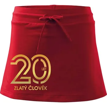 Dámská sukně 20 let zlatý člověk - Sportovní sukně - two in one - M ( Červená )